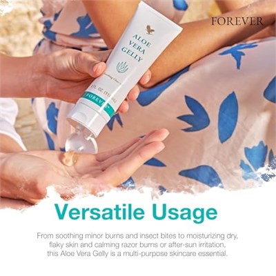 Forever Living - Aloe Vera Gelly - Saf Aloe Jel, Yatıştırıcı ve Nemlendirici Cilt, Lekelenmez ve Hızlı Emici, Vegan ve Glutensiz, 4 fl oz