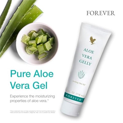 Forever Living - Aloe Vera Gelly - Saf Aloe Jel, Yatıştırıcı ve Nemlendirici Cilt, Lekelenmez ve Hızlı Emici, Vegan ve Glutensiz, 4 fl oz