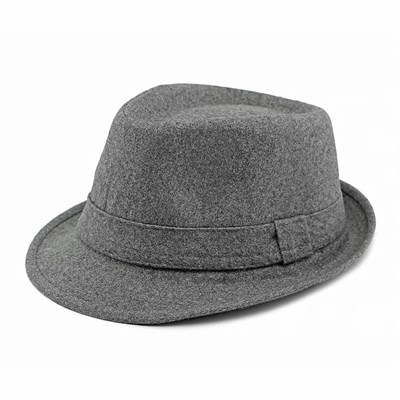 Fötr Keçe Şapka Yün Fedora Erkek/Kadın Panama Şapkası Kış Şapkası, gri, One Size