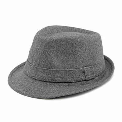 Fötr Keçe Şapka Yün Fedora Erkek/Kadın Panama Şapkası Kış Şapkası, gri, One Size