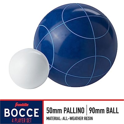 Franklin Sports Bocce Top Seti - 8 Tüm Hava Koşulları 90 mm Bocce Topları, 1 Pallino ve Taşıma Çantası - Plaj, Arka Bahçe Çim veya Dış Mekan Parti Oyunu  - Seçenekler: Amerikan, Başlangıç, Profesyonel