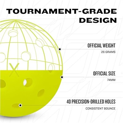 Franklin Sports Outdoor Pickleballs - X-40 Pickleball Balls - USA Pickleball (USAPA) Approved - Official US Open Ball