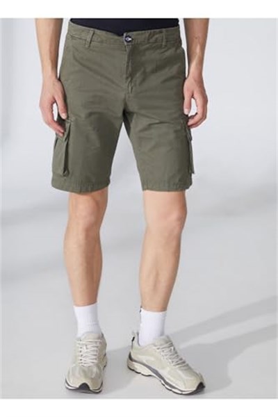 Fred Mello Normal Bel Slim Fit Bermuda Şort, 30, 5003031678, Haki, Erkek