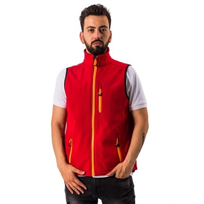 Free Camp Vest Erkek Softshell Yelek KIRMIZI M