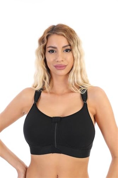 Freshness 4921 Balensiz Desteksiz Önden Fermuarlı Sütyen SİYAH 90D
