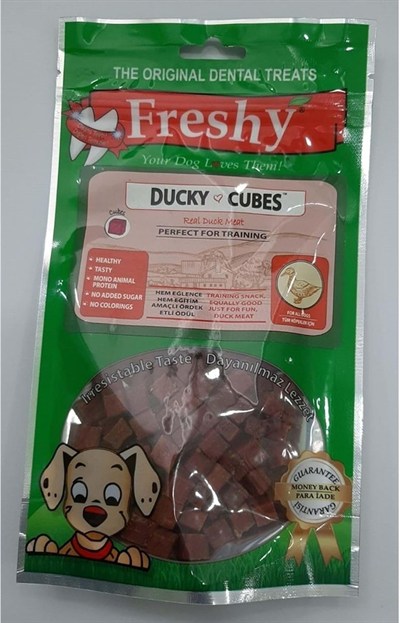 Freshy Ducky Cubes Taze Ördek Etinden Küp Ödül Maması
