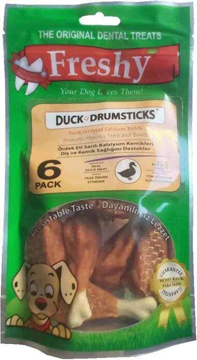 Freshy Ördek Eti İle Kaplanmış Kalsium But Köpek Ödülü 90 gr