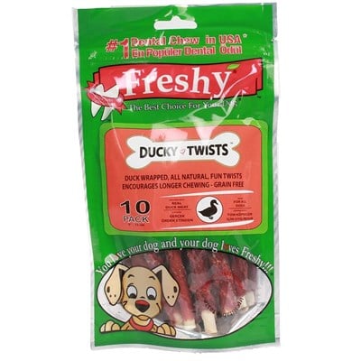 Freshy Ördek Kaplı Sütlü Burgu Köpek Ödülü 90 Gr 10 Lu Renkli
