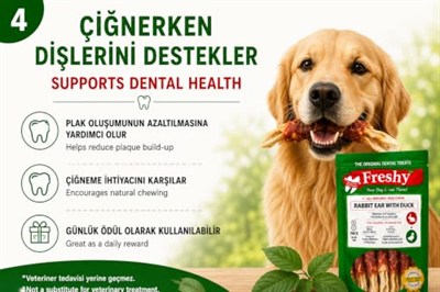 Freshy Rabbit Ear Whit Duck Ördek Eti Kaplı Tavşan Kulağı 100 Gr 8li
