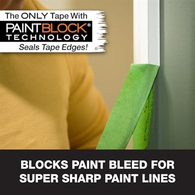 FrogTape Çok Yüzeyli Boyacı Bandı, PAINTBLOCK Teknoloji, 3.6 cm x 54.9 m, Yeşil, 4 Rulo (240660)