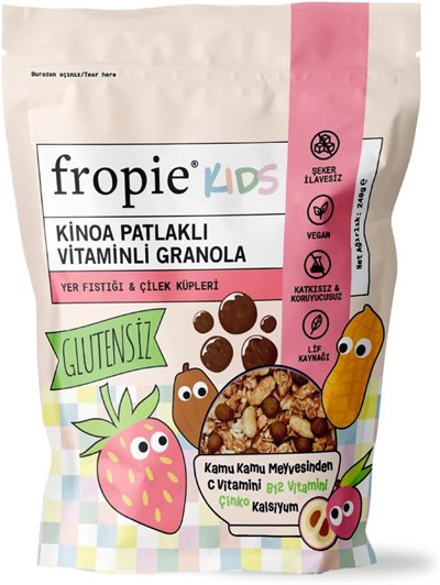 Fropie Kids Granola - Fıstık & Çilek Küpleri 240gr