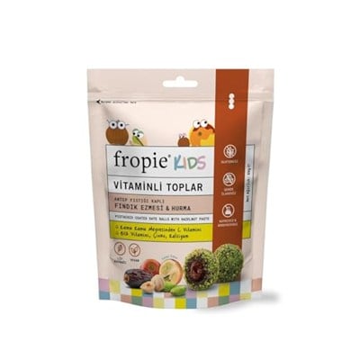 Fropie Kids Vitamin Topları - Antep Fıstığı Kaplı & Fındık Ezmeli 80 gr
