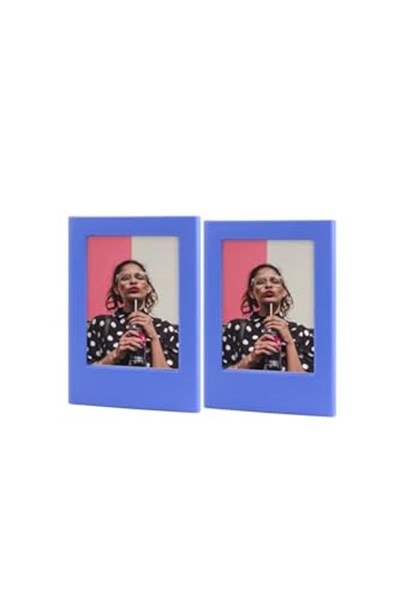 Fujifilm Instax Mini Film Uyumlu 2Li Mıknatıslı Fotoğraf Çerçeve Seti, Koyu Mavi