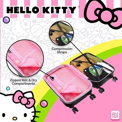 FUL Hello Kitty 21 İnç Tekerlekli Bagaj, Sert Kabuklu Tekerlekli Bavul