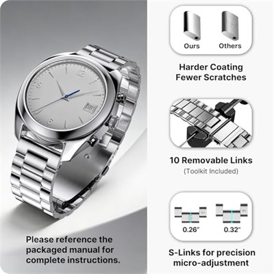 Fullmosa Paslanmaz çelik saat kayışı, 16 mm, 18 mm, 19 mm, 20 mm, 22 mm, 24 mm, metal saat kayışı, hızlı kilitli, kadın ve erkek için uygundur - Bedenler: 18mm, 20mm, 20 mm, 22 mm, 18 mm