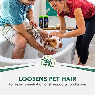 FURminator Banyo Fırçası, Köpek Banyo Fırçası, Evcil Hayvan Saçlarını Gevşetir, Şampuan ve Saç Kremi Dağıtır, Gri