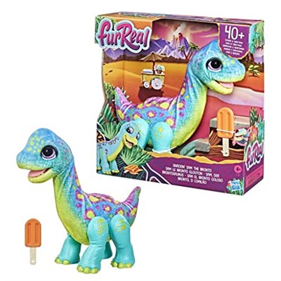 FurReal Sam, Brontosaurus Interaktif Animatronik Peluş Oyuncak, 40+ Ses ve Reaksiyon, Yaş 4 ve Üstü
