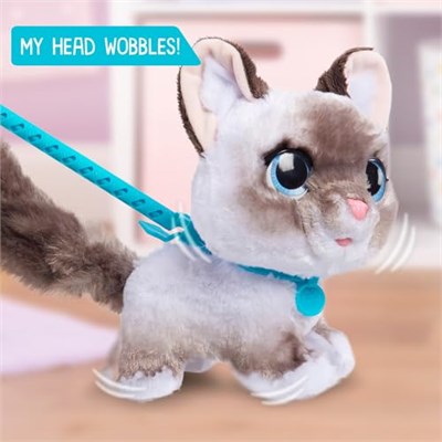 furReal Wag-A-Lots Kitty interaktif oyuncak, 20 cm büyüklüğünde, ses efektli zıplayan pelüş kedi, yumuşak pelüş hayvan, 4 yaşından itibaren Just Play