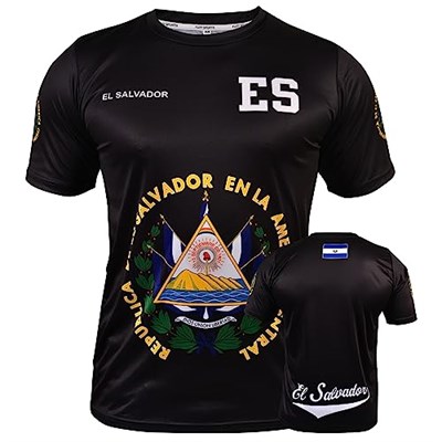 Fury El Salvador Futbol Forması El Salvador Forması Siyah Beyaz El Salvador Gömlek Tüm Salvadorans Erkek/Kadın/Unisex/Hombres, Siyah, S