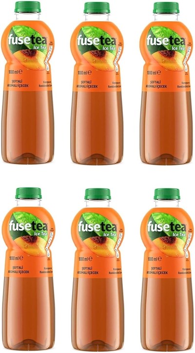 Fuse Tea Şeftali Aromalı Soğuk Çay, 1 Lt, 6lı Paket