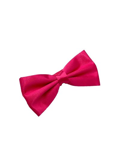 Fuşya Pembe Düz Renk Saten Papyon