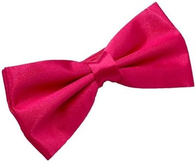 Fuşya Pembe Düz Renk Saten Papyon