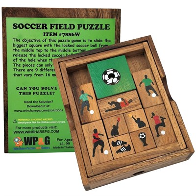 Futbol Sahası Sürgülü Blok Klotski Beyin Teaser Ahşap Bulmaca Hediye Fikir Futbol Oyunu Severler için - IQ Travel Play Game