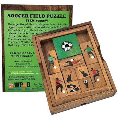 Futbol Sahası Sürgülü Blok Klotski Beyin Teaser Ahşap Bulmaca Hediye Fikir Futbol Oyunu Severler için - IQ Travel Play Game