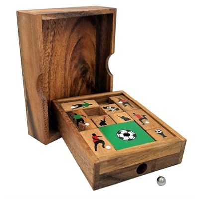 Futbol Sahası Sürgülü Blok Klotski Beyin Teaser Ahşap Bulmaca Hediye Fikir Futbol Oyunu Severler için - IQ Travel Play Game