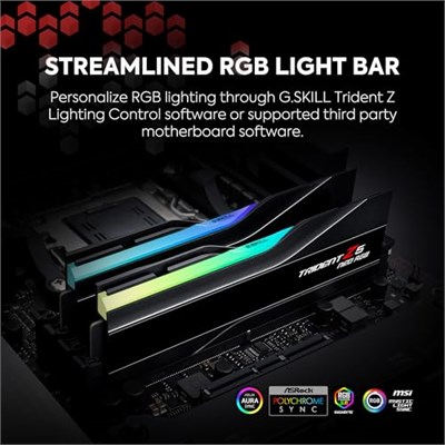 G.SKILL Trident Z5 Neo RGB Serisi (AMD Expo) DDR5 RAM 32GB (2x16GB) 6400MT/s CL32-39-39-102 1.40V Masaüstü Bilgisayar Belleği UDIMM - Mat Siyah (F5-6400J3239G16GX2-TZ5NR)