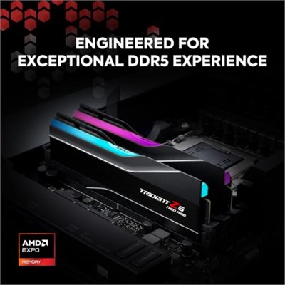 G.SKILL Trident Z5 Neo RGB Serisi (AMD Expo) DDR5 RAM 32GB (2x16GB) 6400MT/s CL32-39-39-102 1.40V Masaüstü Bilgisayar Belleği UDIMM - Mat Siyah (F5-6400J3239G16GX2-TZ5NR)