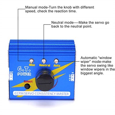 G.T. Power Servo Tetser Multi 3CH Dijital Servo Test Cihazı ECS Tutarlılık Hız Kontrolörü Kontrolörü RC Alüminyum Kabuk Servo Test Cihazı RC Helikopter Araba Tekne için