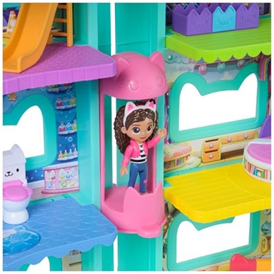 Gabbys Dollhouse: Film – Sinema için oyuncak bebek evi, 60 cm büyüklüğünde, Gabby figürü ve oyuncak bebek evi aksesuarı, 3 yaşından büyük çocuklar için, 1:12