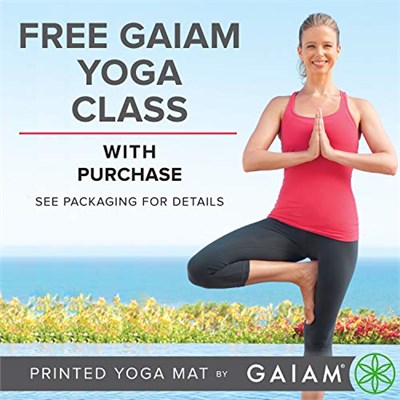 Gaiam Her Türlü Yoga, Pilates ve Zemin Egzersizleri için Baskı Yoga Minderi, Kaymaz Egzersiz ve Fitness Minderi