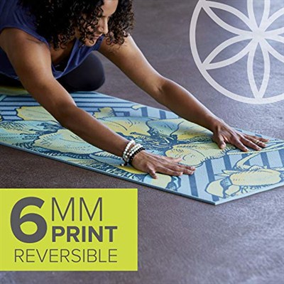 Gaiam Yoga Mat Premium Print Reversible Extra Thick Exercise & Fitness Mat for All Types of Yoga, Pilates & Floor Exercises
