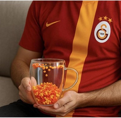 GALATASARAY TARAFTAR KUPASI- HEDİYELİK TARAFTAR KUPA- ÇİFT CİDARLI CAM KUPA