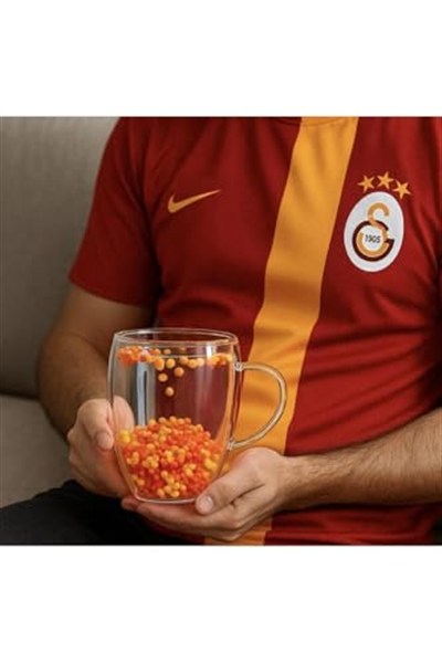 GALATASARAY TARAFTAR KUPASI- HEDİYELİK TARAFTAR KUPA- ÇİFT CİDARLI CAM KUPA