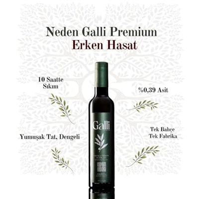 Galli Premium Soğuk Sıkım Natürel Sızma Zeytinyağı 500 Ml
