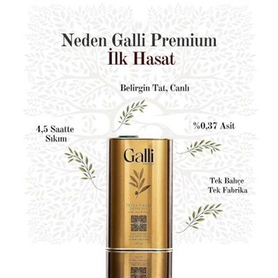 Galli Premium Soğuk Sıkım Natürel Sızma Zeytinyağı 500 Ml - Yeni Hasat