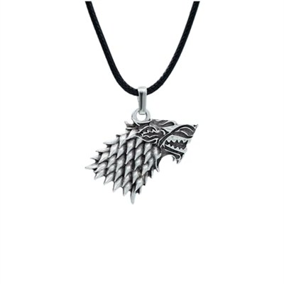Game Of Thrones Kurt Deri ip Kolye - Gümüş Kaplama - Kadın Erkek Kolye - No:834