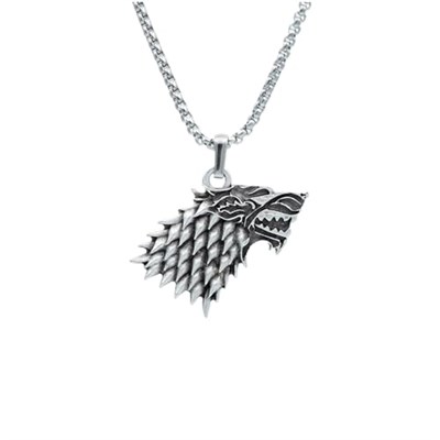 Game Of Thrones Kurt Örme Zincir Kolye - Gümüş Kaplama - Erkek Kadın Kolye - No:1359