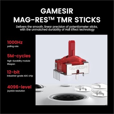 GameSir G7 Pro Wired Controller for Xbox Series X|S, Xbox One, Wireless Gamepad for PC&Android with TMR Sticks, Hall Effect Analog Triggers, 1000Hz Polling Rate, 3.5mm Audio Jack - White