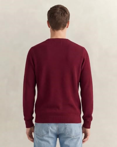 GANT Erkek Bordo Regular Fit Bisiklet Yaka Kazak