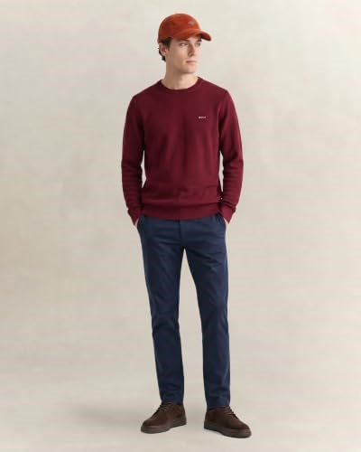 GANT Erkek Bordo Regular Fit Bisiklet Yaka Kazak