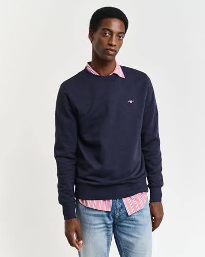 GANT Erkek Lacivert Regular Fit Bisiklet Yaka Sweatshirt