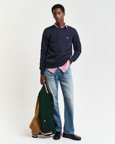 GANT Erkek Lacivert Regular Fit Bisiklet Yaka Sweatshirt