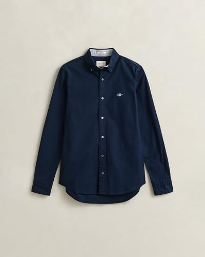 GANT Erkek Lacivert Slim Fit Çizgili Logolu Gömlek
