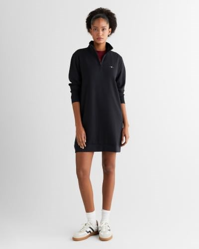 GANT Kadın Siyah Regular Fit Yarım Fermuarlı Elbise - Bedenler: XS, S