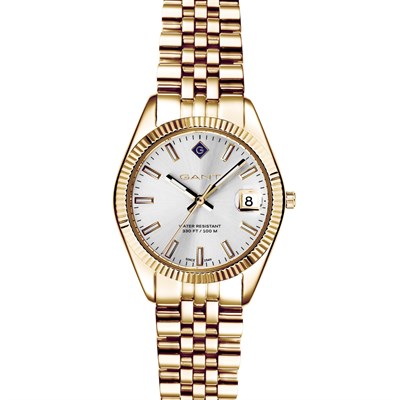 GANT Sussex Mini (28 mm) gümüş kadran/altın renkli PVD paslanmaz çelik G181003, bileklik