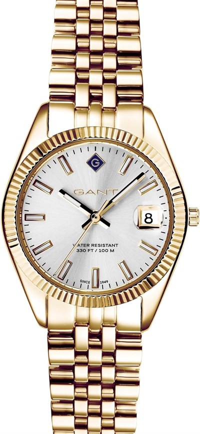 GANT Sussex Mini (28 mm) gümüş kadran/altın renkli PVD paslanmaz çelik G181003, bileklik